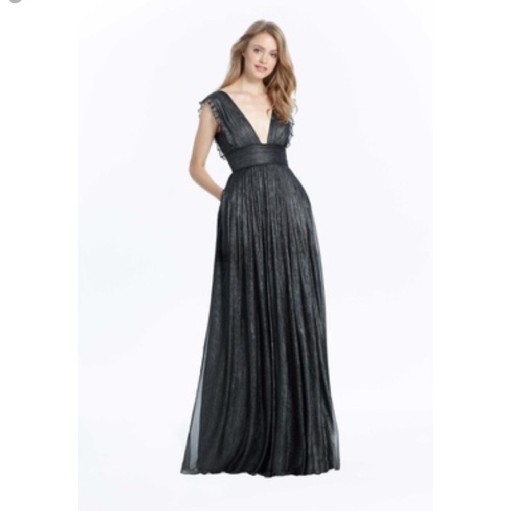 Monique Lhuilier Dark Charcoal Gown